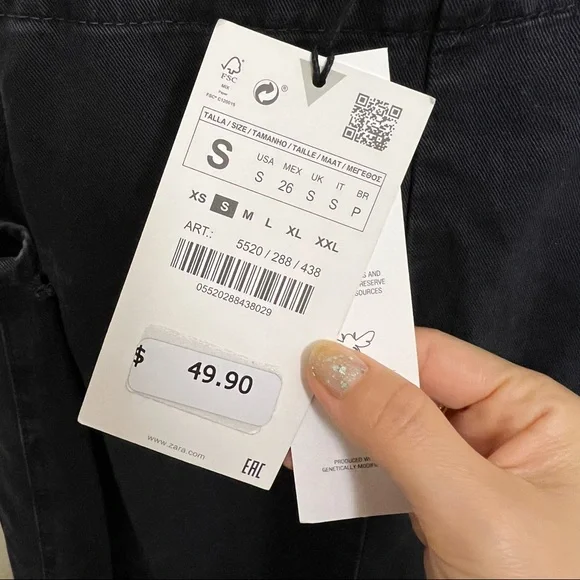 NWT Zara Denim Wide Leg CROPPED POCKET JUMPSUIT
Size small - Picture 8 of 14